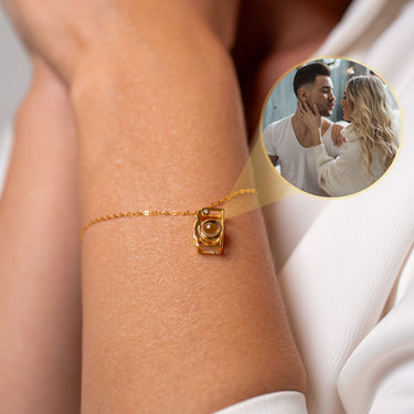 Memories Personalized Photo Bracelet - Personalized Gift for Women - Custom Jewelry For Her - Custom Bracelet Picture - Personalised Photo Gift Bracelet Gold Brother & Sisters